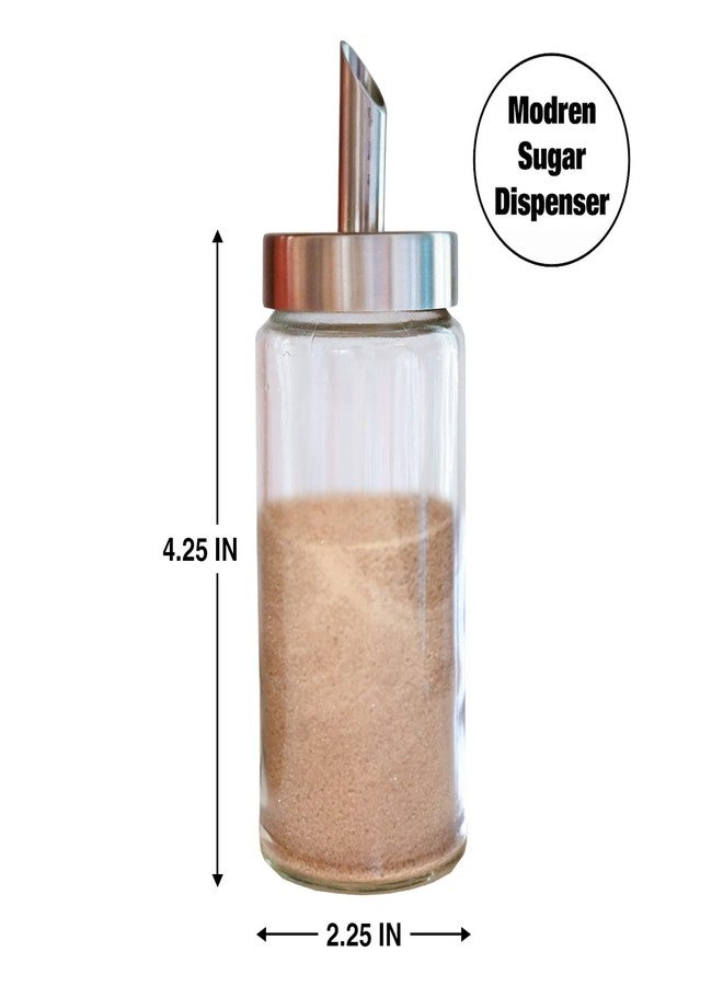 Etrog Global Cinnamon (4.25 inch Hight) Dispenser/Pourer/Shaker – MODREN STILE Brushed Nickel - Stainless Steel Lid - ideal Sugar & cinnamon - Image 5