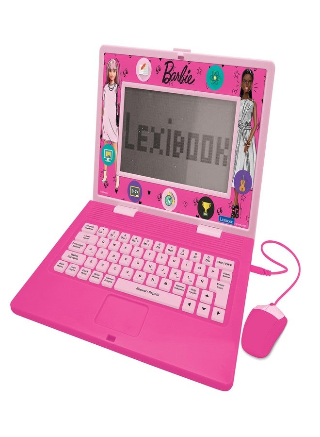 Lexibook, Barbie, Bilingual and Educational Laptop Spanish/English, Toy for Children, 170 Activities to Learn, Play Games and Music, Large Screen, Pink, JC599BBi2 - Image 1