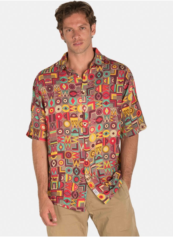 ABSTRACT SHAPES ALL OVER PRINT