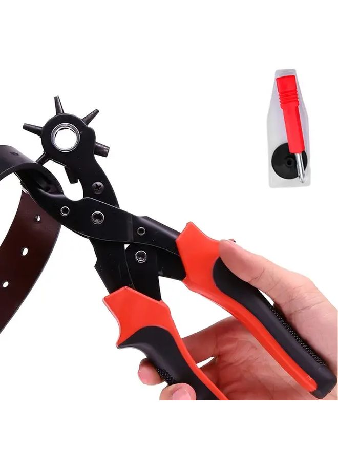 Perforation Pliers Heavy Duty Rotating Belt Hole Punch Tool 6 Adjustable Sizes - Image 1