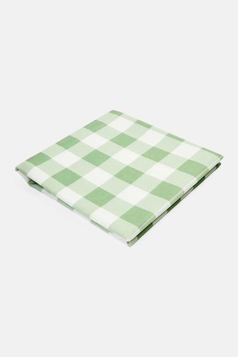 Muy Mucho Anti-Stain Checkered  Mantel Table Cloth 150 x 25 cm, White
