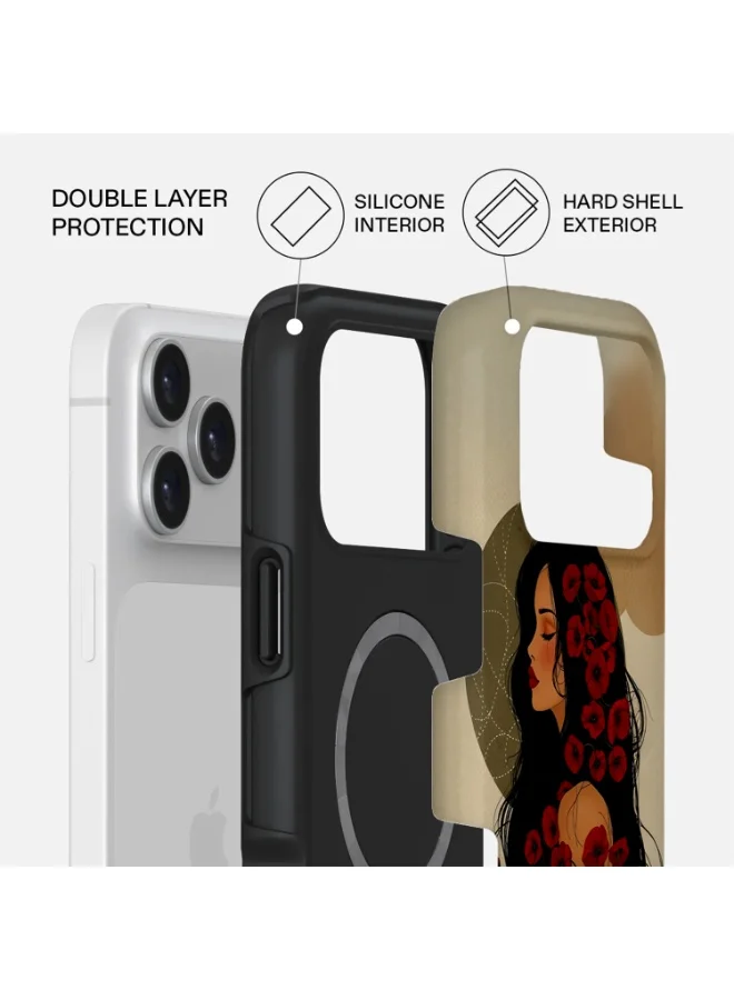 Mobcos Mobcos iPhone 17 Pro Woman Premium Case Compatible with Hybrid Dual-Layer Hard Shell + Silicone Protection - Scratch-Resistant Shockproof Mobile Cover