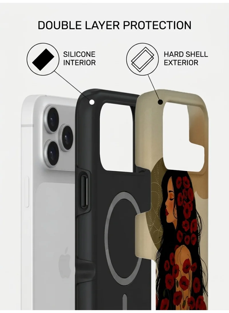 Mobcos Mobcos iPhone 17 Pro Woman Premium Case Compatible with Hybrid Dual-Layer Hard Shell + Silicone Protection - Scratch-Resistant Shockproof Mobile Cover