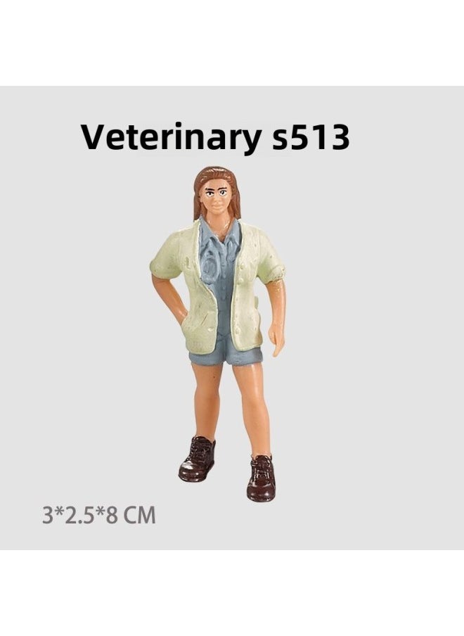 Generic - Simulation Farm Ranch Props Trolley Assembly Motorcycle Farmer Character Sand Table Scene Model Children Ornaments-Color:S501 Farmer With Fork - Image 1