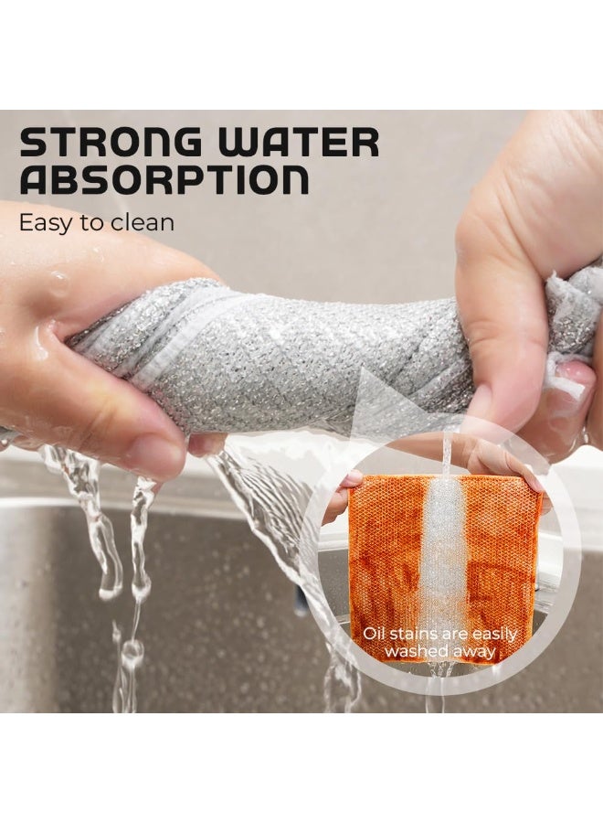 5 قطع من مناشف غسيل الأطباق السلكية متعددة الاستخدامات للتنظيف الرطب والجاف، مناشف أطباق سلكية جديدة قابلة لإعادة الاستخدام لا تخدش الأطباق، مناشف غسيل أطباق سلكية فاخرة لتنظيف الأطباق والأحواض - Image 4
