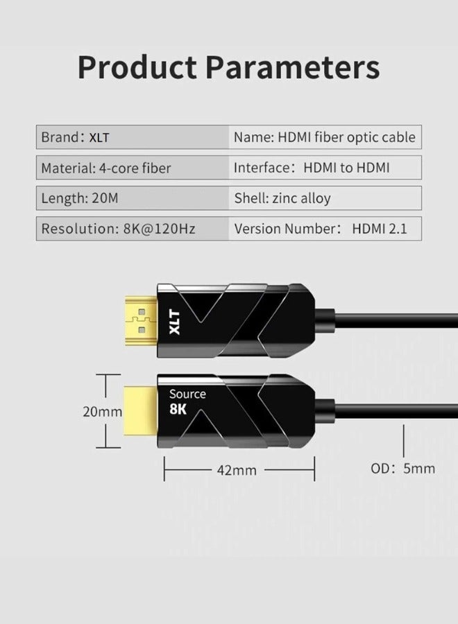 XLT 8K HDMI Cable 2.1 HDMI Cable 48Gbps Ultra High Speed Cable for UHD TV Blu-ray Projector PS5 PS4 Xbox Roku MacBook Pro - Image 2