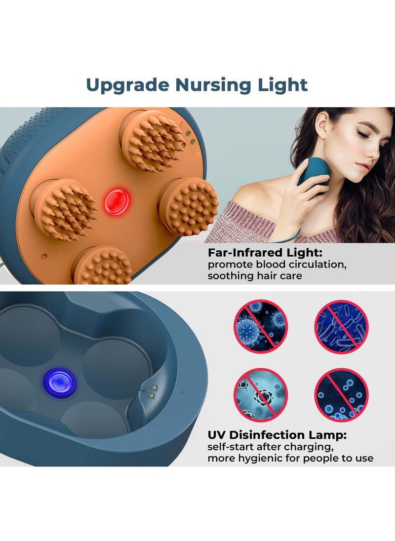 Excefore Electric Scalp Massager, Wireless Portable Head Massager with 4 Replacement Massage Head, IPX7 Waterproof, 2 Modes, USB Rechargeable Scalp Massager for Shower and Bath  - Image 5