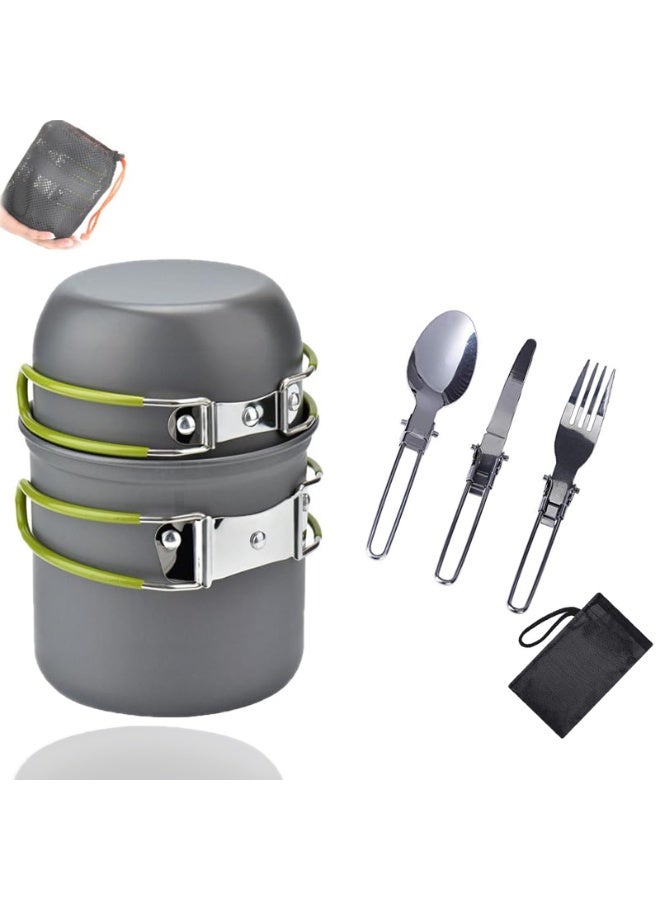 CMGTYYD Camping cookware sundries set backpacking pots and pans equipment camping cooking pots and pans set camp kitchen equipment accessories green even size - Image 1