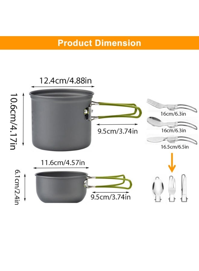 CMGTYYD Camping cookware sundries set backpacking pots and pans equipment camping cooking pots and pans set camp kitchen equipment accessories green even size - Image 2