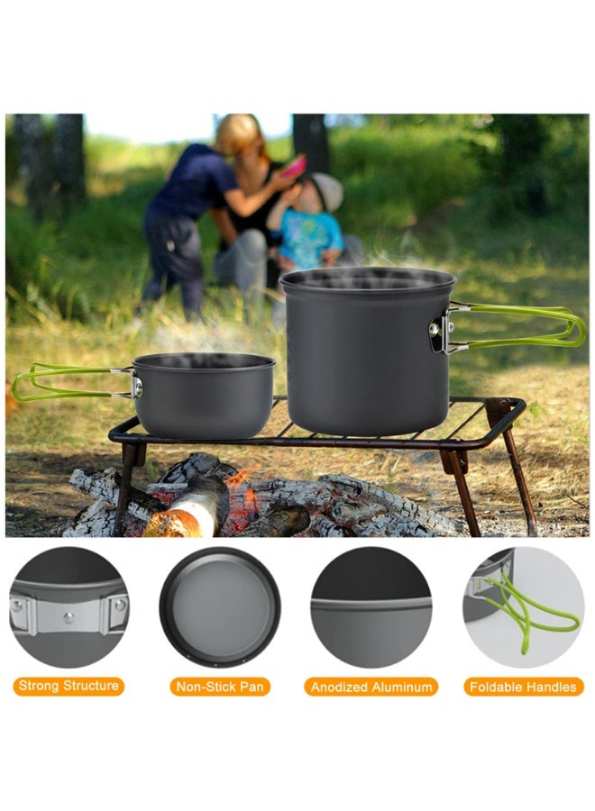 CMGTYYD Camping cookware sundries set backpacking pots and pans equipment camping cooking pots and pans set camp kitchen equipment accessories green even size - Image 3