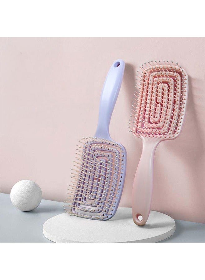 BONITO 2 PCS Curved Vent Hair Brush, Anti Static Detangling nylon Massage Brushes, Blow Dryer Brush Hairdressing Styling Tools - Image 3