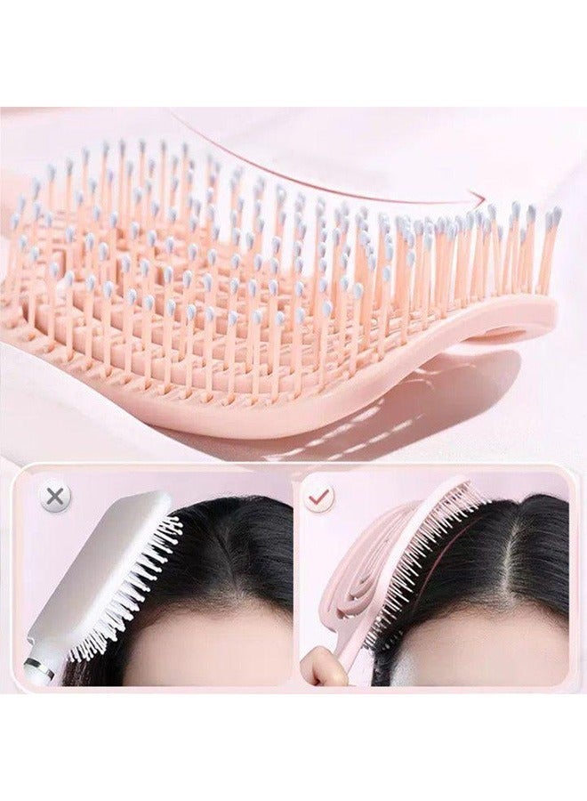 BONITO 2 PCS Curved Vent Hair Brush, Anti Static Detangling nylon Massage Brushes, Blow Dryer Brush Hairdressing Styling Tools - Image 4
