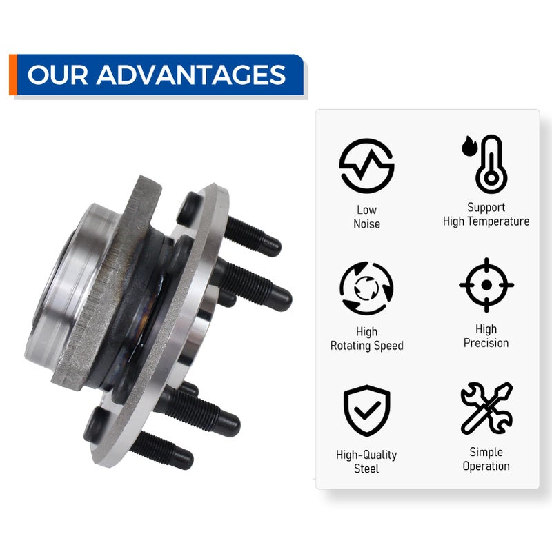 PAROD Pair 513277 Wheel Bearing and Hub Assembly Front/Rear Compatible with 08-17 Buick Enclave, 09-17 Chevy Traverse, 07-16 GMC Acadia, 07-10 Saturn Outlook 6 Lugs w/ABS - Image 4