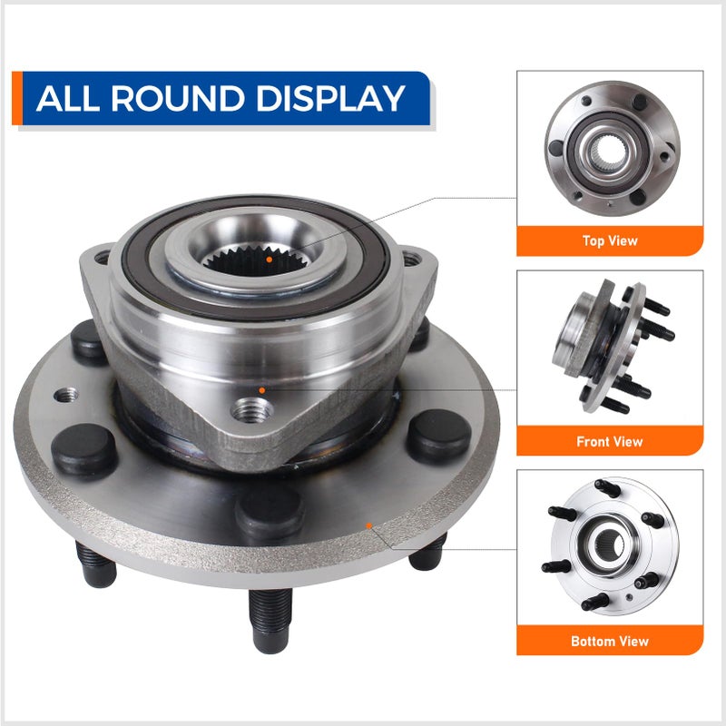PAROD Pair 513277 Wheel Bearing and Hub Assembly Front/Rear Compatible with 08-17 Buick Enclave, 09-17 Chevy Traverse, 07-16 GMC Acadia, 07-10 Saturn Outlook 6 Lugs w/ABS - Image 2