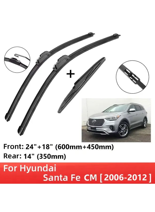 Hyundai Santa Fe 2012 2017 Front And Rear Windshield Wiper Blades Set of 3 - Image 4