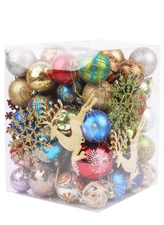 TAPIT Christmas Balls Ornaments 60-70Pack for Xmas Christmas Tree Theme Assorted Shatterproof Indoor Decorations Christmas Tree Ball Ornament Set Christmas Decorations Festive Party  - Image 1