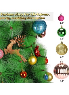 TAPIT Christmas Balls Ornaments 60-70Pack for Xmas Christmas Tree Theme Assorted Shatterproof Indoor Decorations Christmas Tree Ball Ornament Set Christmas Decorations Festive Party  - Image 2