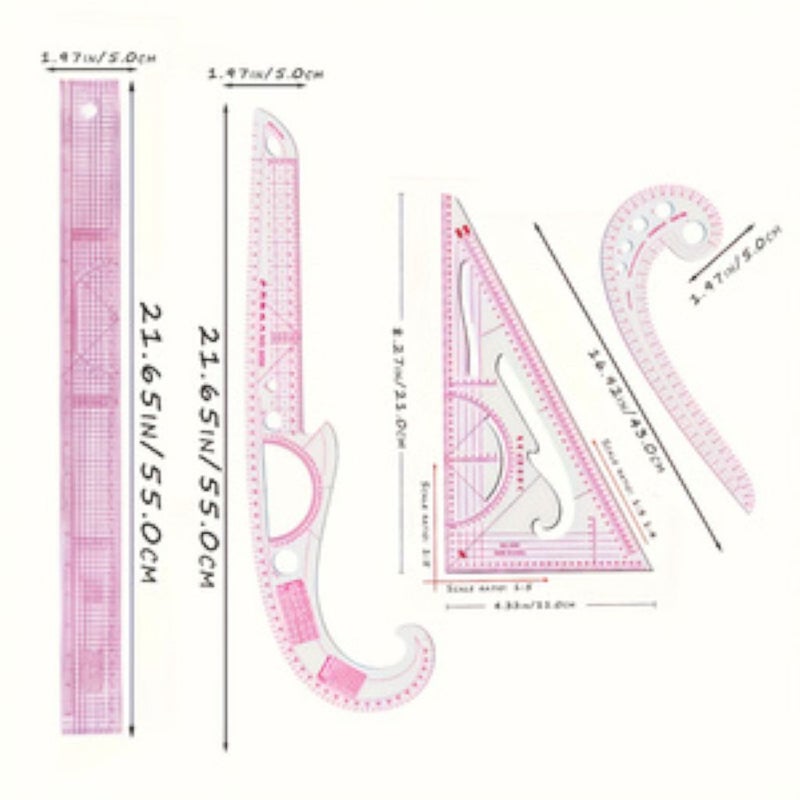 French Curve Metric Ruler Set For Sewing Dressmaking Tailor Drawing Template Craft Tool Multifunction - Image 2