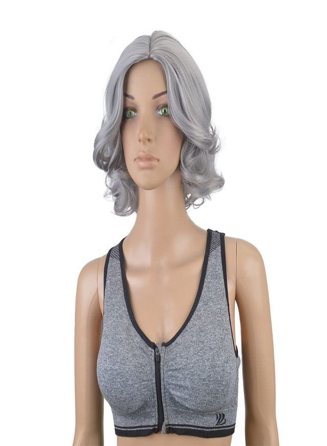 SiYi short roll silver gray wig old lady costume women and grandma art wig silver gray mother old lady play - Image 1