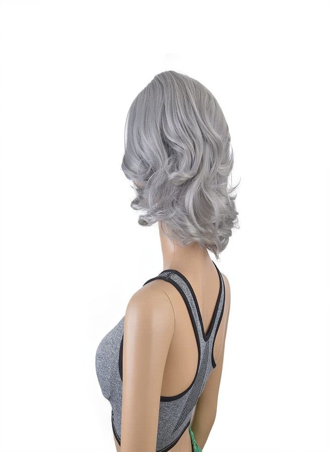 SiYi short roll silver gray wig old lady costume women and grandma art wig silver gray mother old lady play - Image 5
