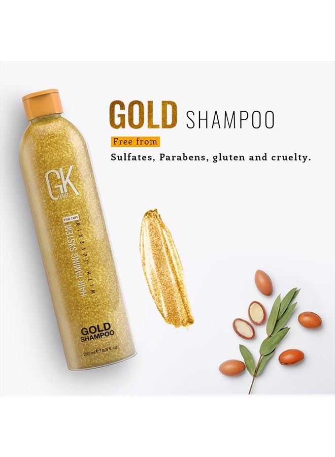 GK Hair Global Keratin Gold Shampoo (8.5 Fl Oz/250ml) Hair Moisturizing Shine and Protection With Argan Oil, Shea Butter, Natural Oils All Hair Types - Image 3