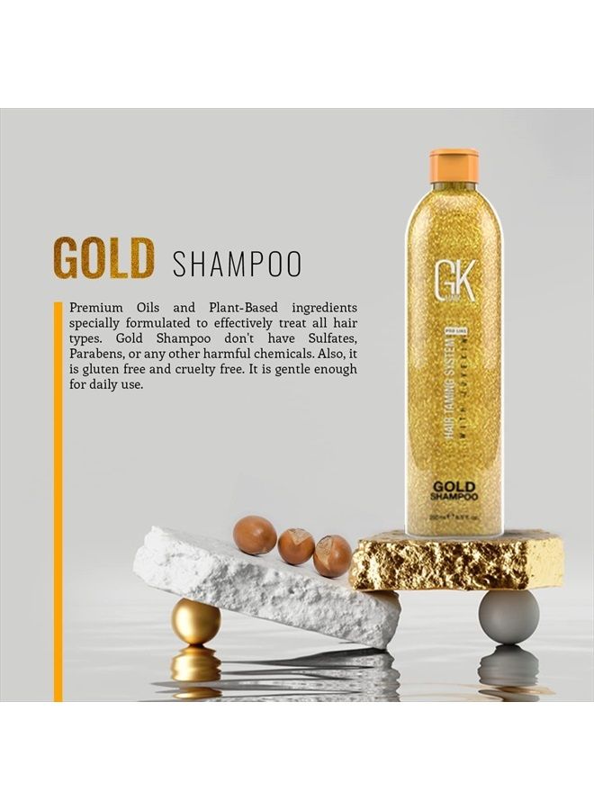 GK Hair Global Keratin Gold Shampoo (8.5 Fl Oz/250ml) Hair Moisturizing Shine and Protection With Argan Oil, Shea Butter, Natural Oils All Hair Types - Image 4