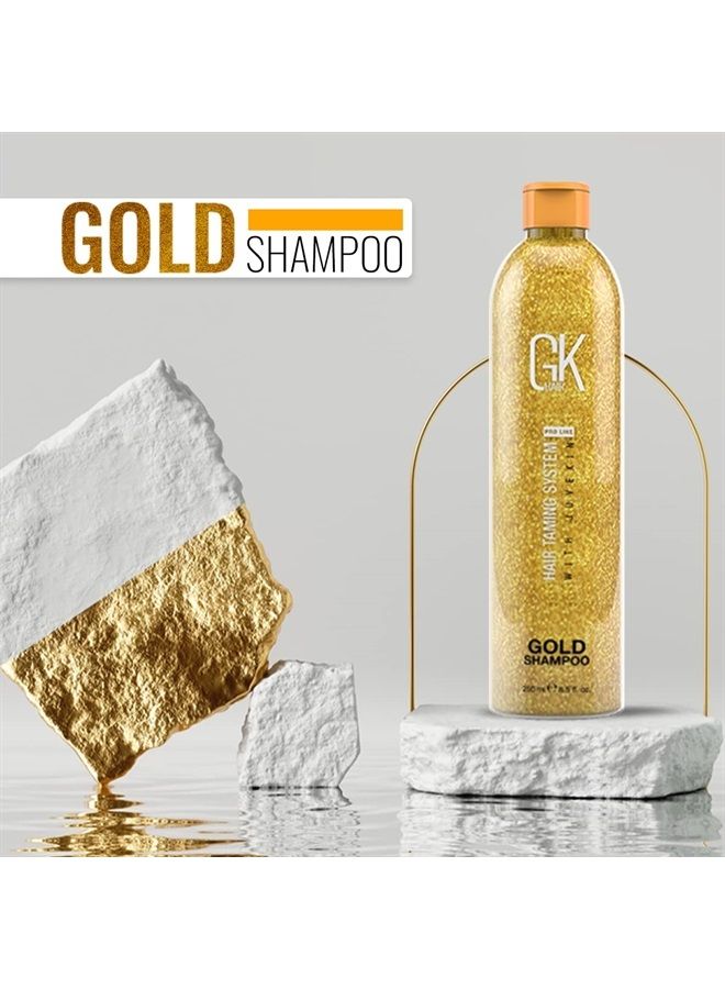 GK Hair Global Keratin Gold Shampoo (8.5 Fl Oz/250ml) Hair Moisturizing Shine and Protection With Argan Oil, Shea Butter, Natural Oils All Hair Types - Image 2