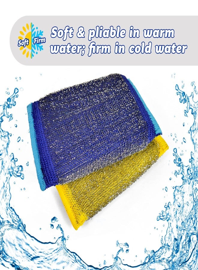 Scrub Daddy Steel Scour Pads - Scour Daddy Steel - Stainless Steel Scouring Pads for Dishes, Pots, Pans and Grill, Scrubbers for Kitchen and Bathroom, Soft in Warm Water, Firm in Cold - 2ct - Image 4