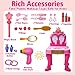 AugToy Toddler Vanity Magic Makeup Set Table Chair Girl Toy Automatically Mirror with Music Light Pink Toys for 2 3 4 Year Old Girl Hair Salon Pretend Play Princess Dress Up Playset Valentine Gift Age 35 - Image 3