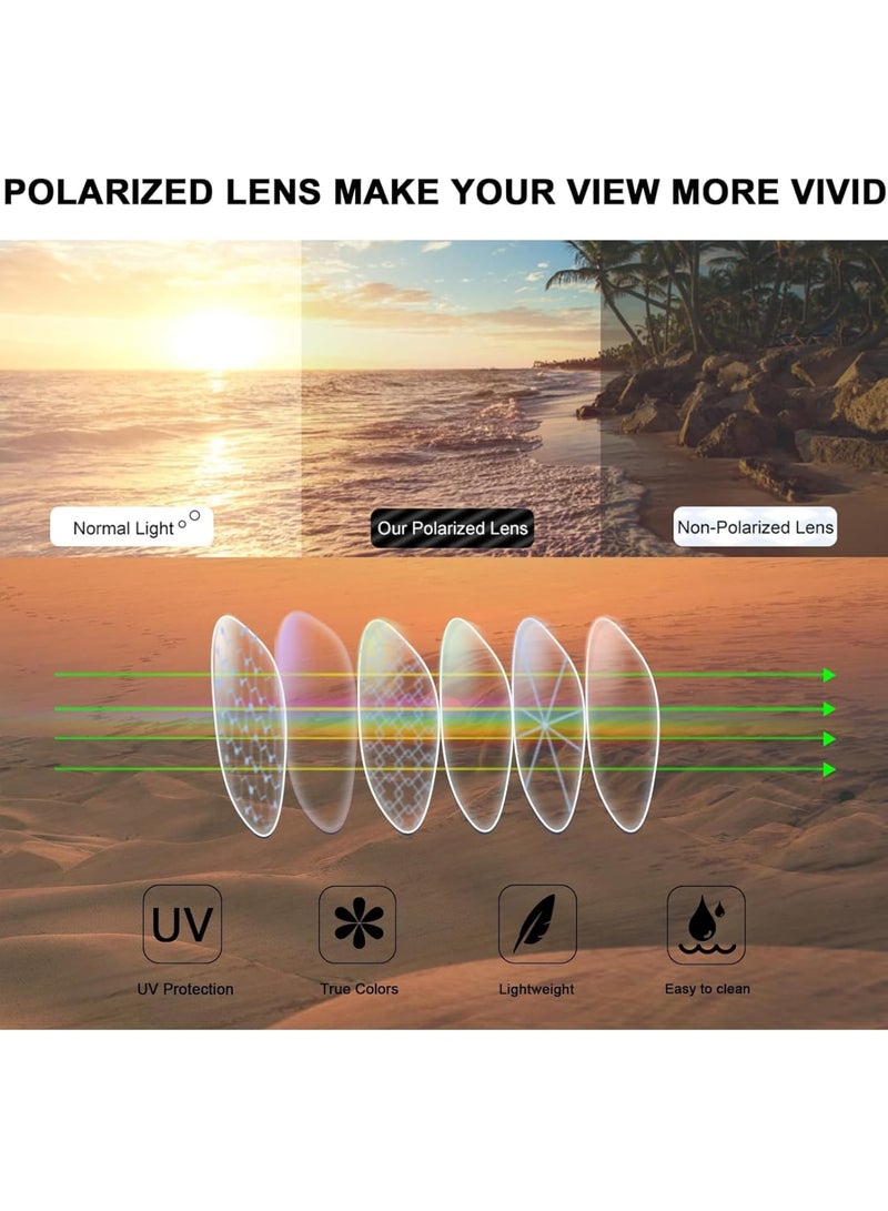 SOLARAE 2 PCS 2 Style Polarized Sports Sunglasses, Sunglasses Cycling Running Fishing Goggles Unbreakable Frame, for Men, Sun Glasses Mixed Style UV Protection Fan Sports Sunglasses - Image 4