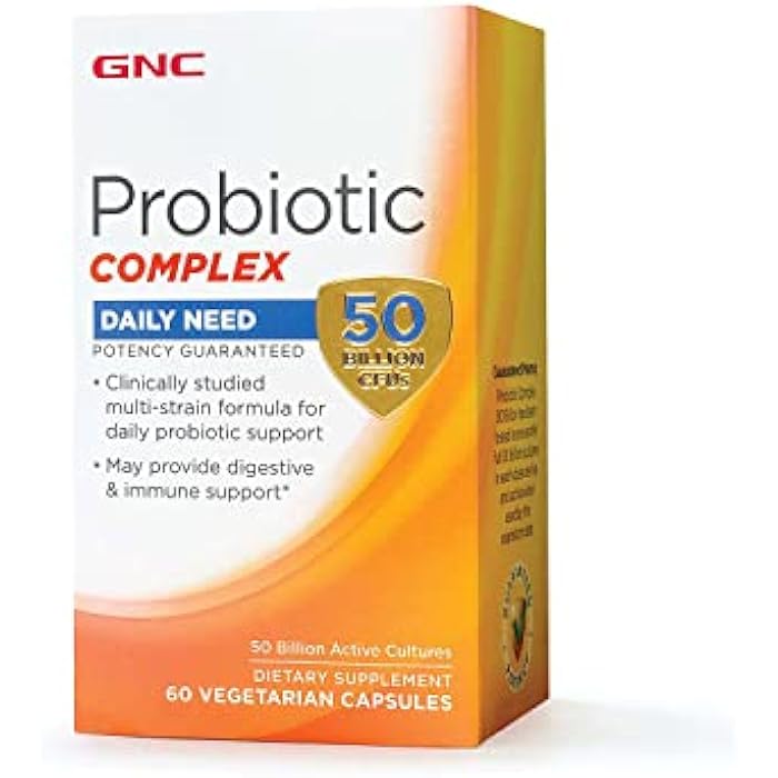 GNC Probiotic Complex Daily Need Supplement, Provides Digestive and Immune Support, 50 Billion CFUs, 60 Vegetarian Capsules, 60 Servings - Image 1