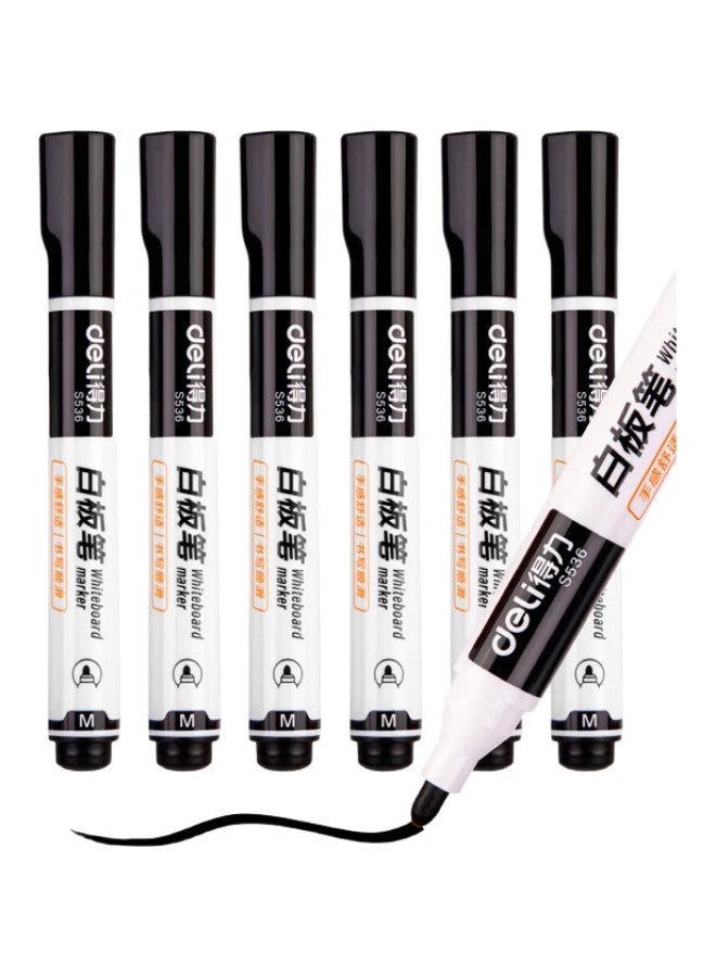 Deli Black Erasable Whiteboard Markers, Smooth Writing, Easy To Erase, For Office Meetings, Teacher'S Teaching, Training, Student Stationery, 10 Pcs/Box, S536 - Image 2