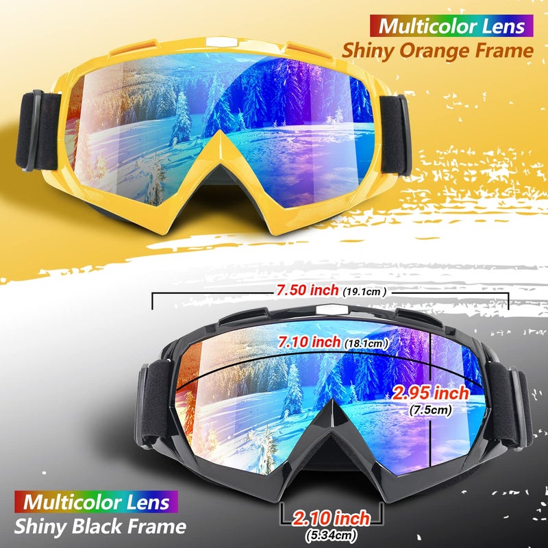 Braylin Adult Ski Goggles  2-Pack Snowboard Goggles For Youth  Teens  Men & Women  Wide View Snowmobile Goggles - Image 2