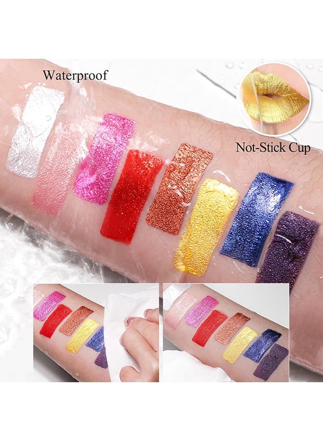 YOUNG VISION Transfer-Proof Lip Gloss，Multi-Use Shimmer Liquid Lipstick ，Chameleon Lip Gloss、 Eyeshadow、 Eyeliner，High Pigmented Lip Color with Transfer-proof Wear,Long Lasting Sparkling Pink Makeup  #08 - Image 5