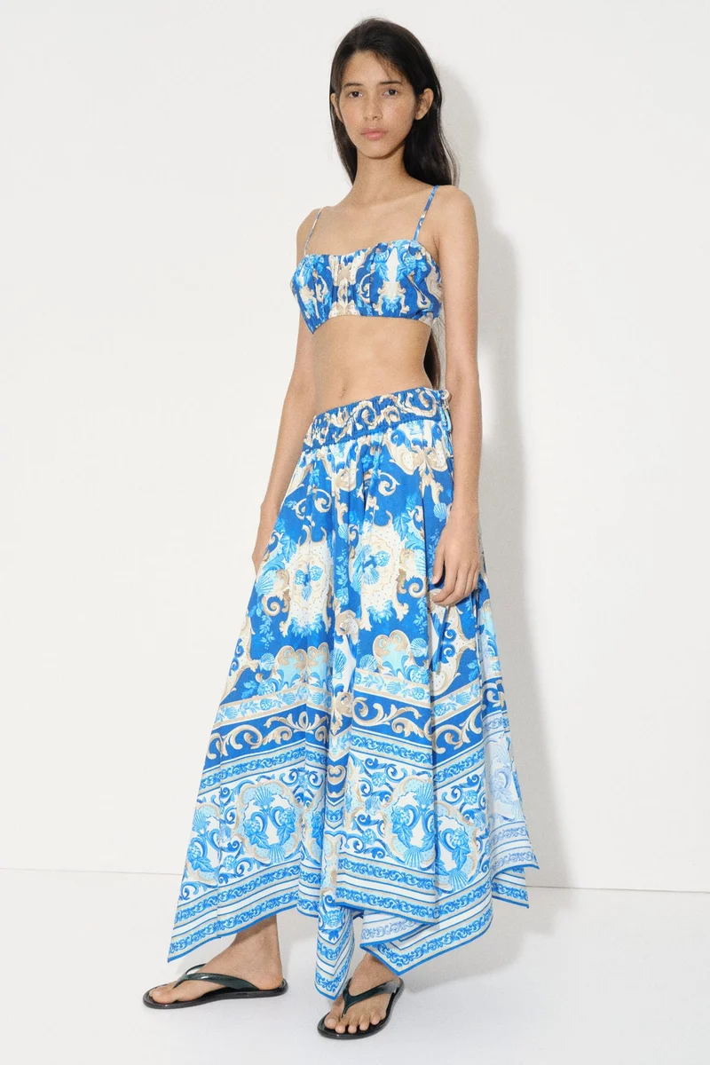 H&M Gathered poplin crop top