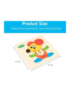 Generic YOYOUNG Wooden Jigsaw Puzzle Set for Kids 4 Shapes, Colorful Animals, Cute 3D Toy for 2 Years 3 Years 4 Birthday Gift, Newborn  - Image 3
