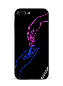 Protective Case Cover For Apple iPhone 7 Plus/8 Plus Hands In Neon Lights Design Multicolour