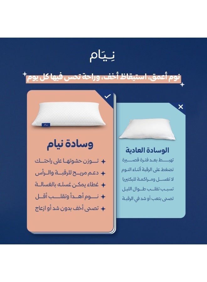 نيام وسادة نيام من إسفنج الميموري فوم القابل للتعديل، دعم مريح للرقبة، ناعمة وجيدة التهوية، راحة فندقية، 67 × 46 سم، 5 حبات - Image 3
