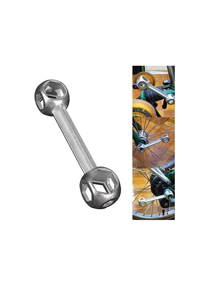 10 in 1 Bicycle Mini Pocket Spanner Gadget Multipurpose Bike Cycle Multi Repair Tool Keychain Scooter Garage Hexagon Bone Shaped Wrench