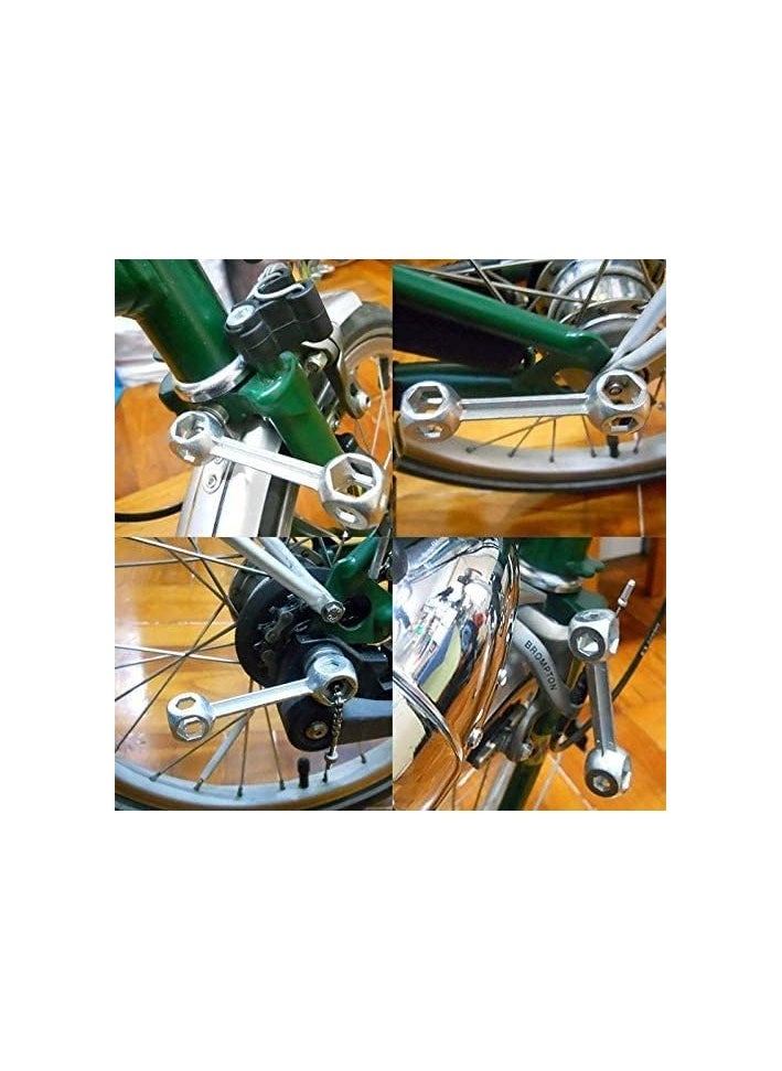 10 in 1 Bicycle Mini Pocket Spanner Gadget Multipurpose Bike Cycle Multi Repair Tool Keychain Scooter Garage Hexagon Bone Shaped Wrench