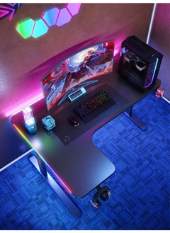 KLNAMAEAAN Ergonomic Gaming and Computer Desk with LED Lights 160 CM  - Image 2