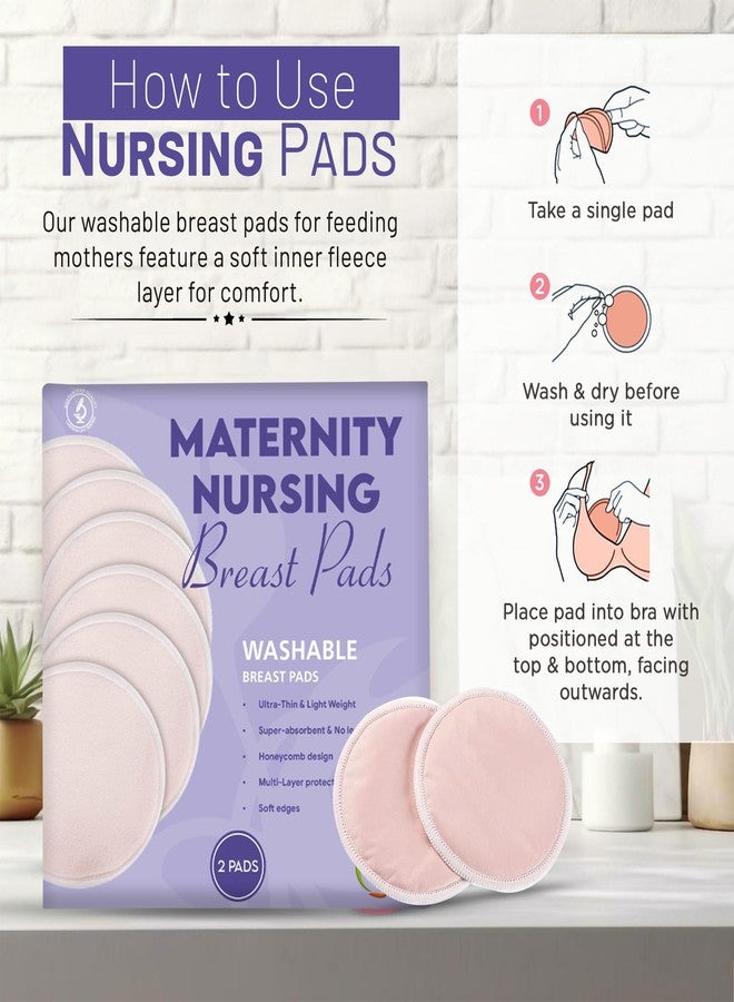 AHC Zikku Ultra-Soft Reusable Breast Pads for Feeding Mothers (Pack 2 X 2 Pads) Light Weight Washable Nursing Pads for Bra, Eco-Friendly and Comfortable Breast Pad - Image 4