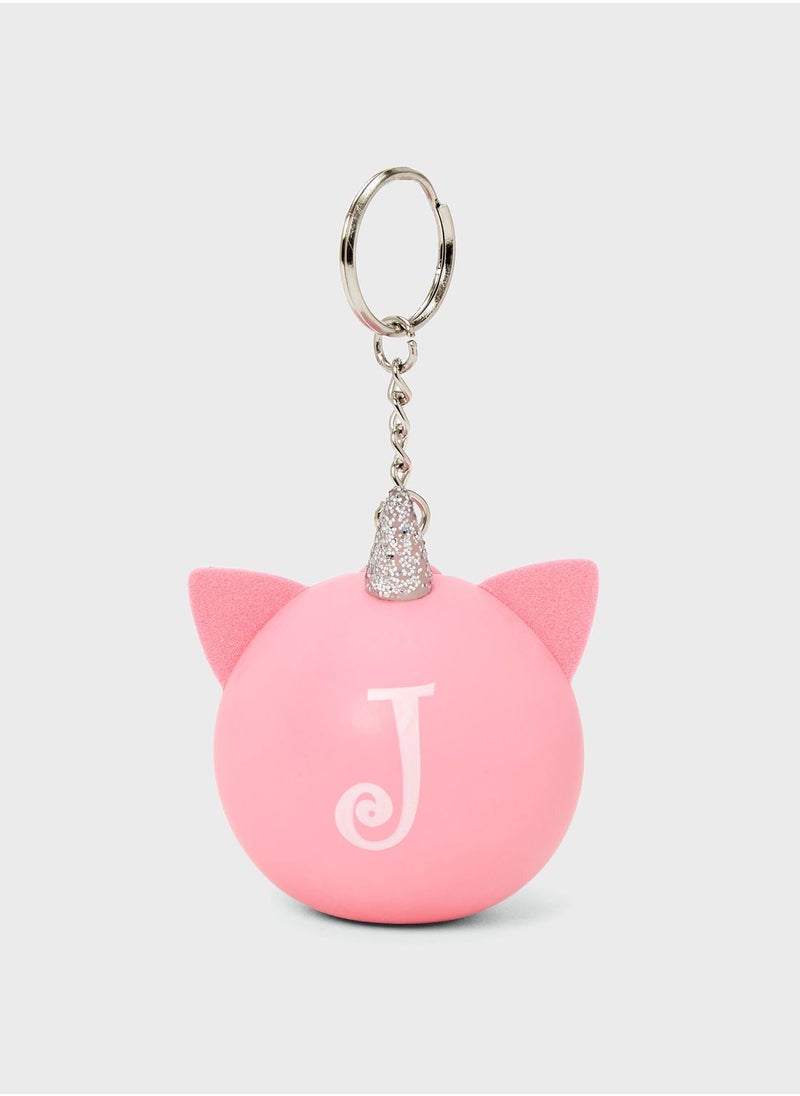 Claires - Pink Initials J Keychain - Image 1