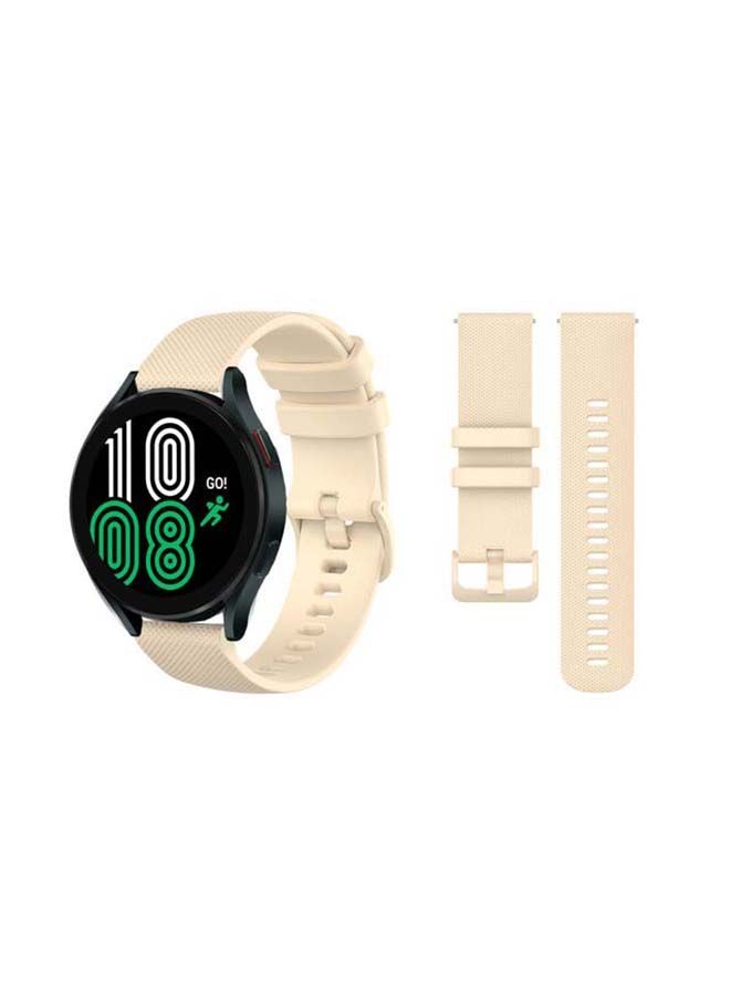 NIBEMINENT Replacement Band For Samsung Galaxy Watch4 Cream white  - Image 1