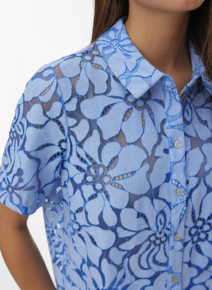 Vero Moda  Lace Detailed Button Down Shirt for Women | Best Price UAE