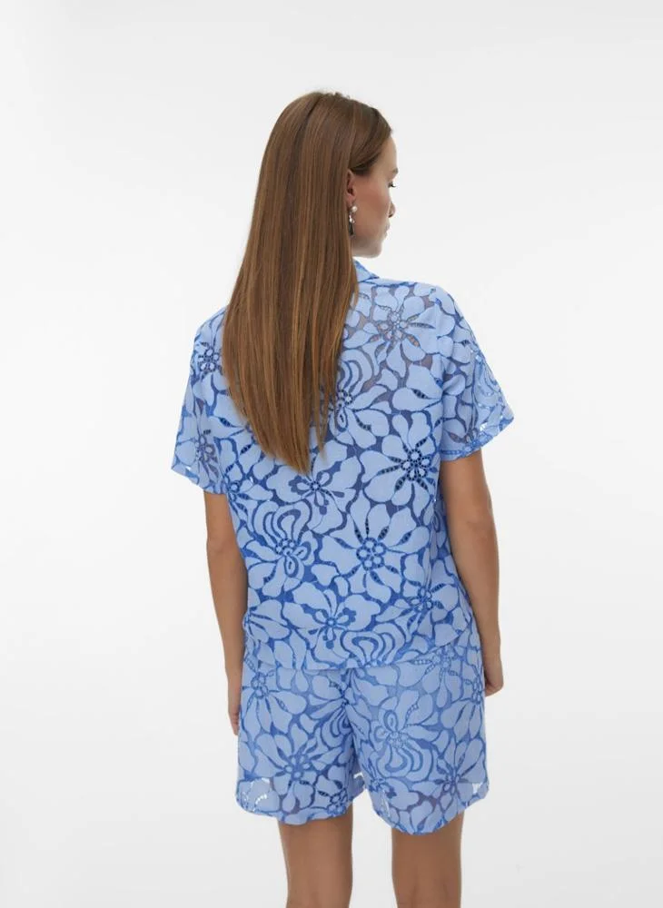 Vero Moda  Lace Detailed Button Down Shirt for Women | Best Price UAE