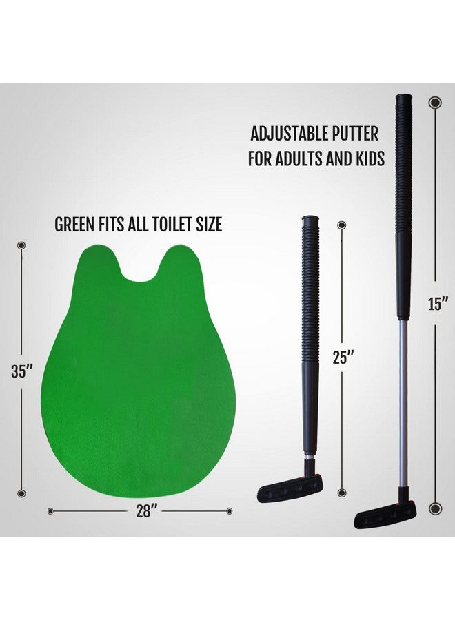 Novelty Place Toilet Golf Game Set - Practice Mini Golf in Any Restroom/Bathroom - Father's Day, White Elephant, Christmas, Valentines Funny Gag Gifts - Image 3