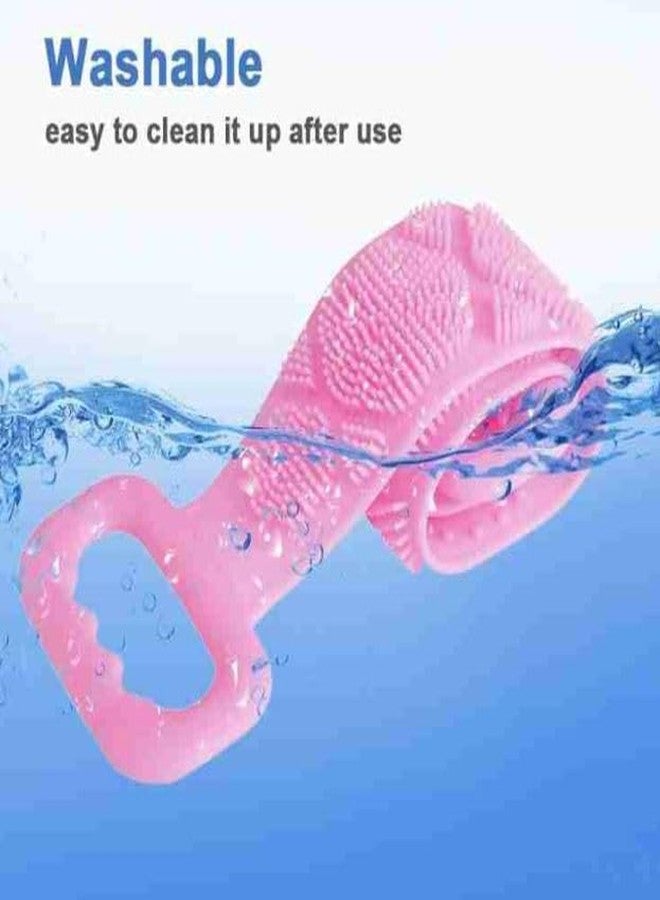 Qwid Silicone Body Back Scrubber, Double Side Bathing Brush for Skin Deep Cleaning Massage Belt Pack of 1 - Image 4