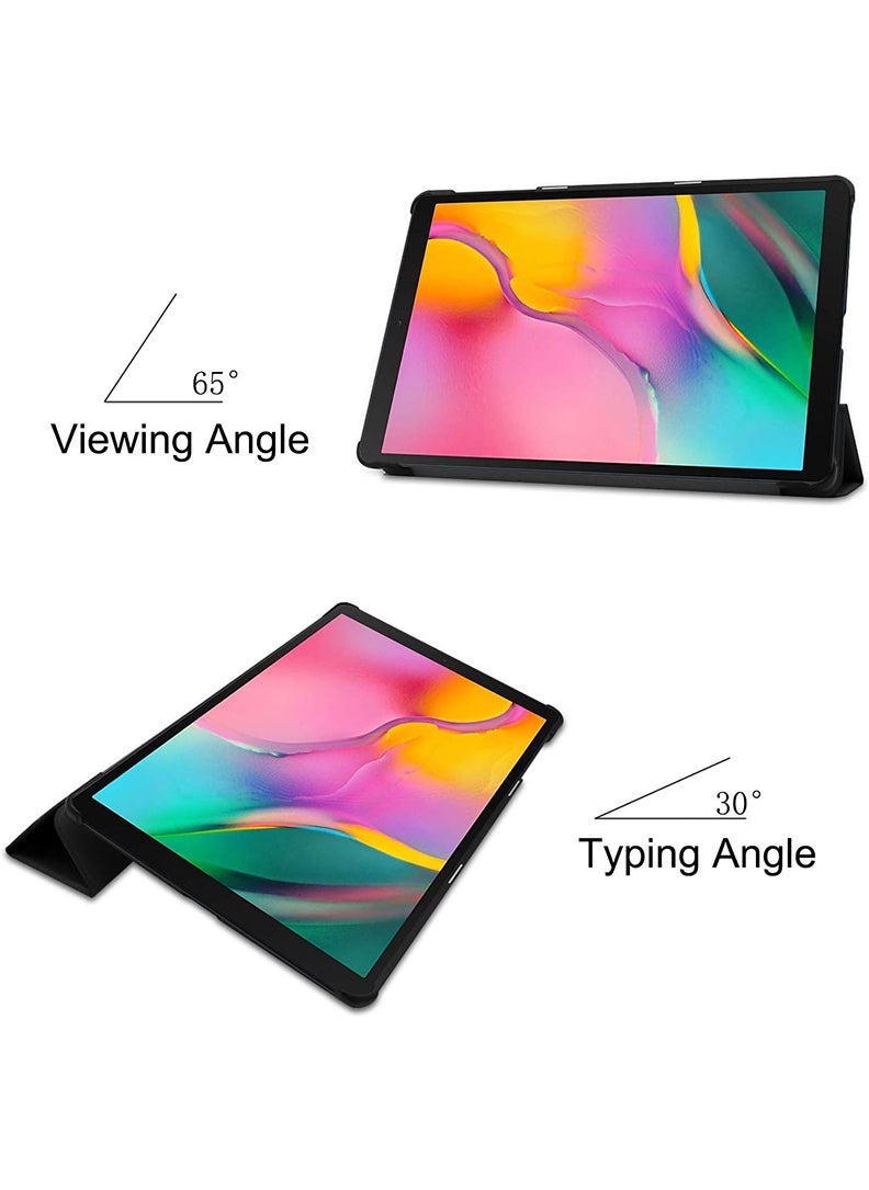 Theodor - Protective Flip Case For Samsung Galaxy Tab A 10.1 (2019) SM-T510 With Trifold Stand Auto Wake Sleep Shockproof Cover Worry less Yoga more copy - Image 1
