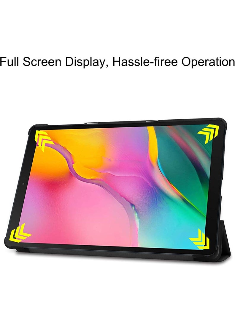 Theodor - Protective Flip Case For Samsung Galaxy Tab A 10.1 (2019) SM-T510 With Trifold Stand Auto Wake Sleep Shockproof Cover Worry less Yoga more copy - Image 1